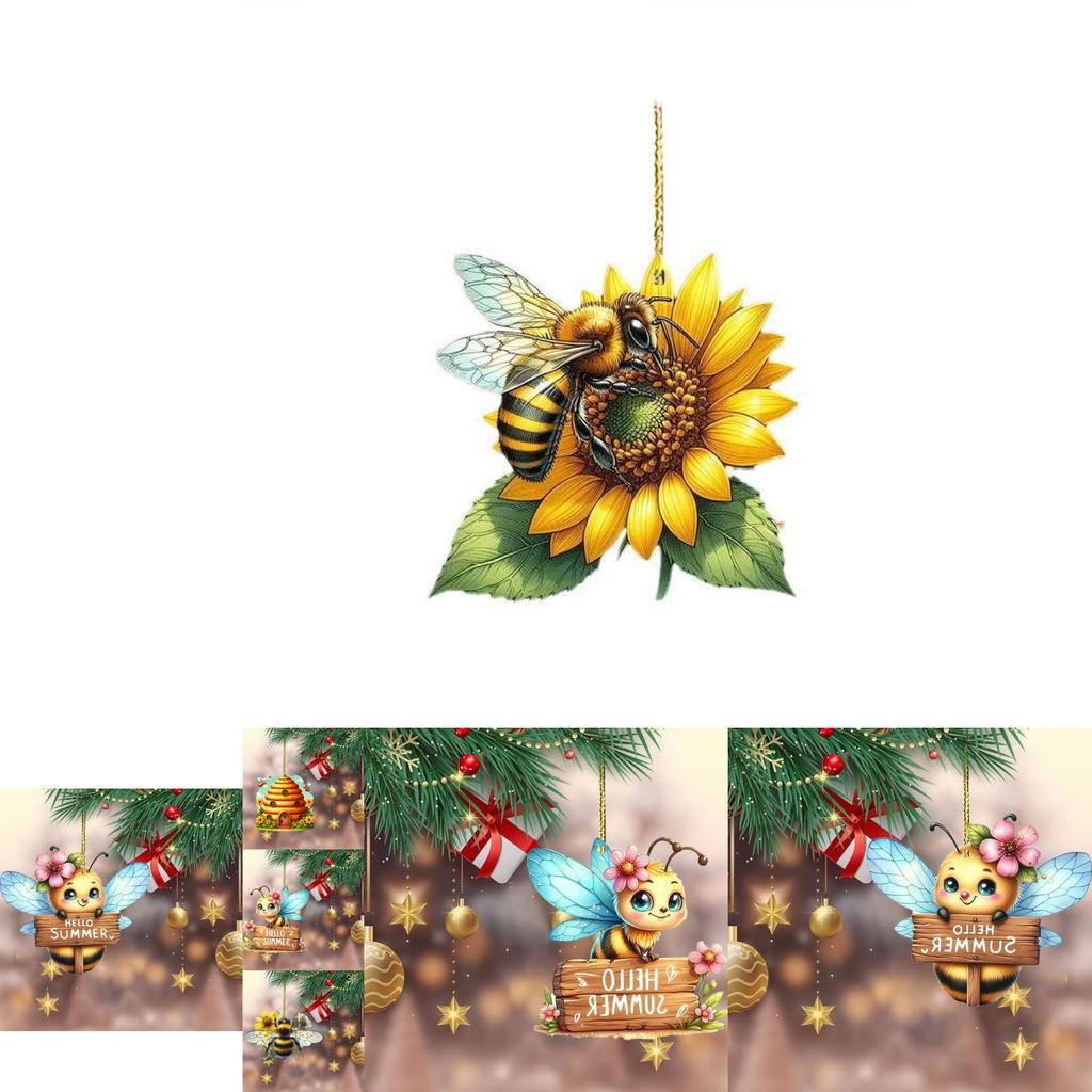 Милое Минималистичное Акриловое Украшение Пчела для Автомобиля Подарок для Праздничного Обаяния Интерьера