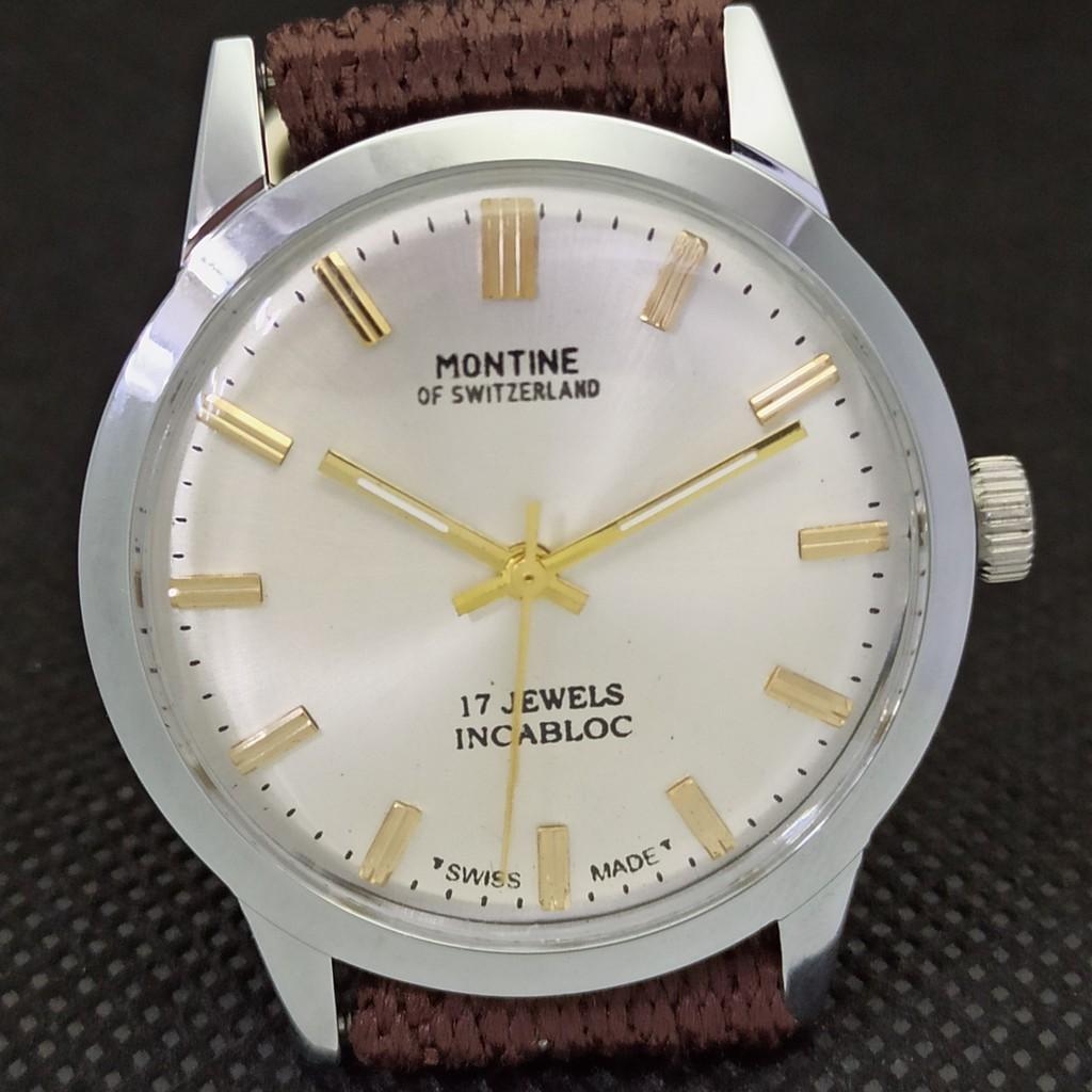 ВОССТАНОВЛЕННЫЕ ВИНТАЖНЫЕ МЕХАНИЧЕСКИЕ МУЖСКИЕ ЧАСЫ MONTINE OF SWITZERLAND 17J a285418-10