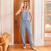 Женский пижамный комплект Yousheng из двух частей, трикотажный хлопковый домашний костюм без рукавов, майка, длинные брюки, повседневная летняя домашняя одежда