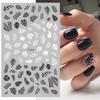 Nails Designs White Black Flower Leaf Linear Manicure Sliders 3D Nail Art Decorations Sticker Decal