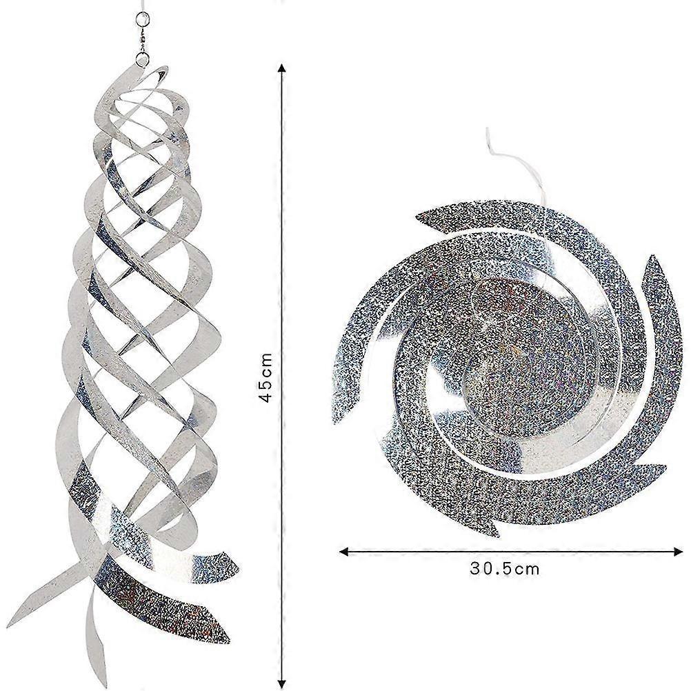 6Pcs Bird Repellent Spiral Reflectors Bird Deterrent Reflective Wind Spiral for Garden Fences