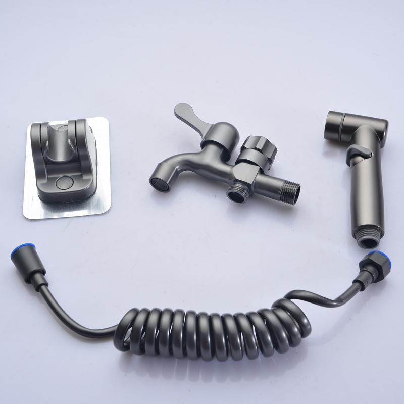 High Pressure Bidet Sprayer Set with Flexible Hose Wall Mounted Toilet Handheld Bidet for Personal Hygiene and Bathroom Cleaning