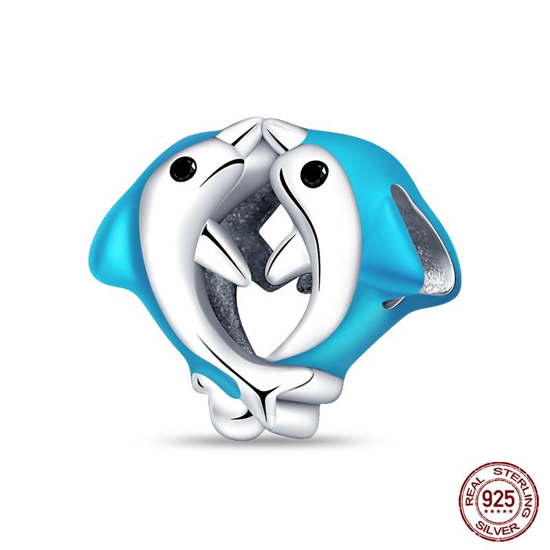 Серия Океан - Оригинальные Настоящие Медные Шармы Бусины Черепаха Краб Русалка Подходят Для Браслета 3 мм DIY Изготовление Подвеска