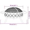 VidaXL Fire Pit with Poker, Barbecue Fire Pit with Bowl, Camping Fire Pit with Lid, Fire Pit with Ring Garden 360058