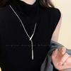 Minimalist Water Drop Necklace: Long Chain Clavicle Design for Women, Autumn/Winter 2024