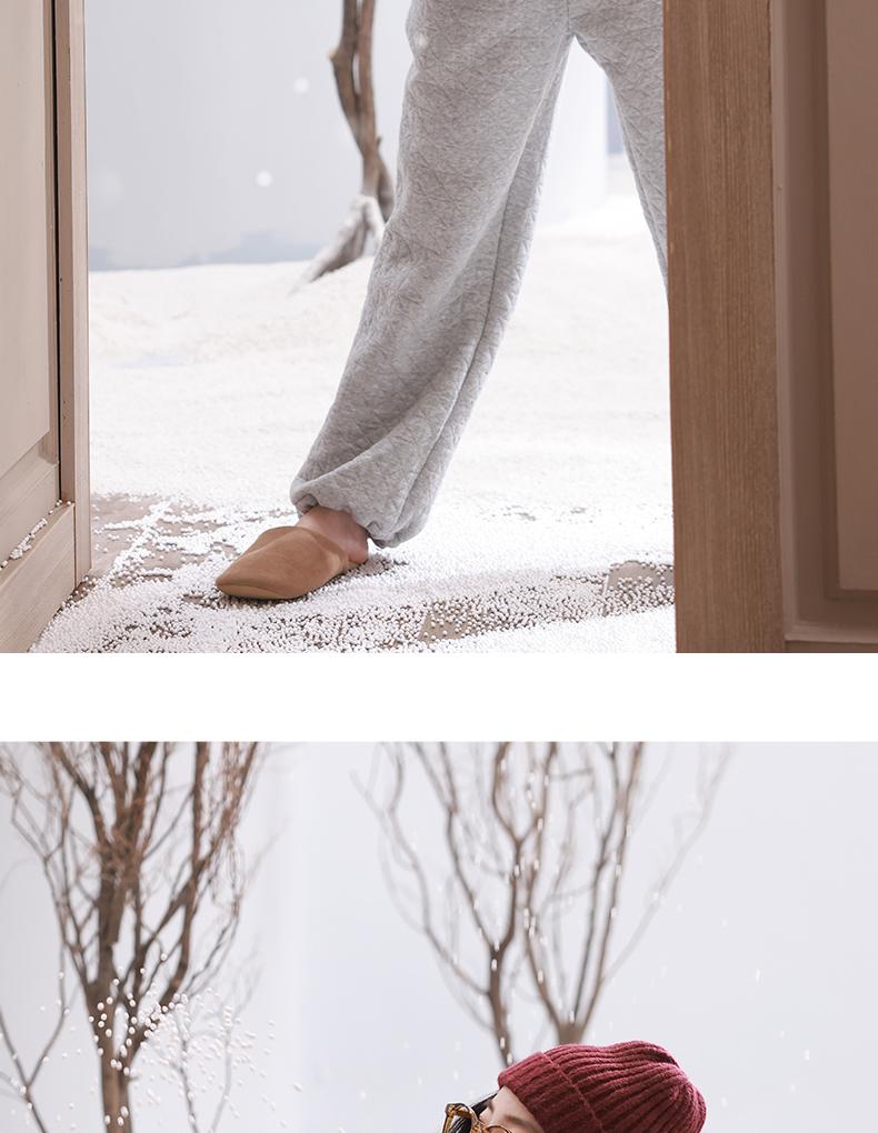 Xuan Liang Women's Winter Thick Cotton Long Sleeve Air Cotton Interlayer Home Clothes Set