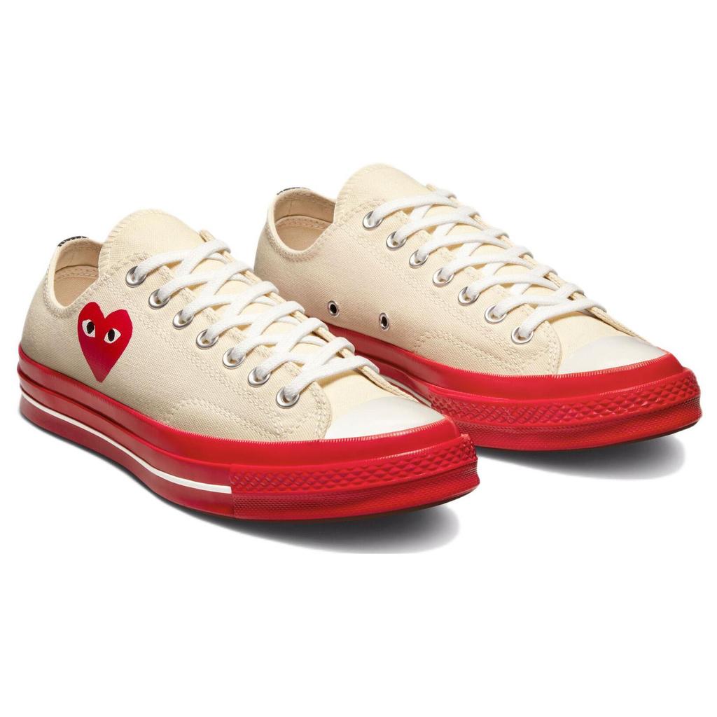 Comme des Garçons Play x Converse Chuck 70 Low Pristine Red Унисекс Кроссовки Cream Egret A01796C