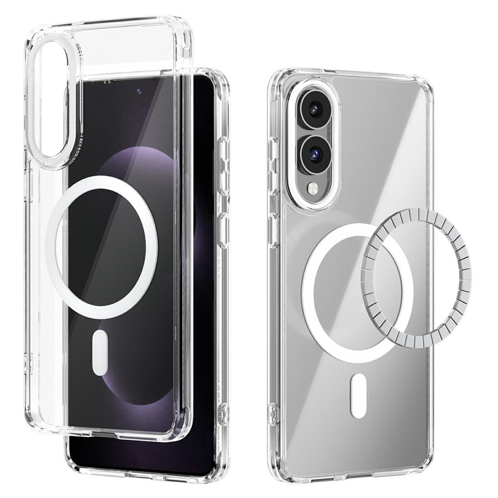 For Samsung Galaxy S25 Edge Case Compatible with MagSafe Anti Scratch Clear TPU PC Phone Back Cover