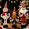 Elk Retractable Christmas Standing Doll Soft Xmas Plush Snowman Doll  Merry Christmas