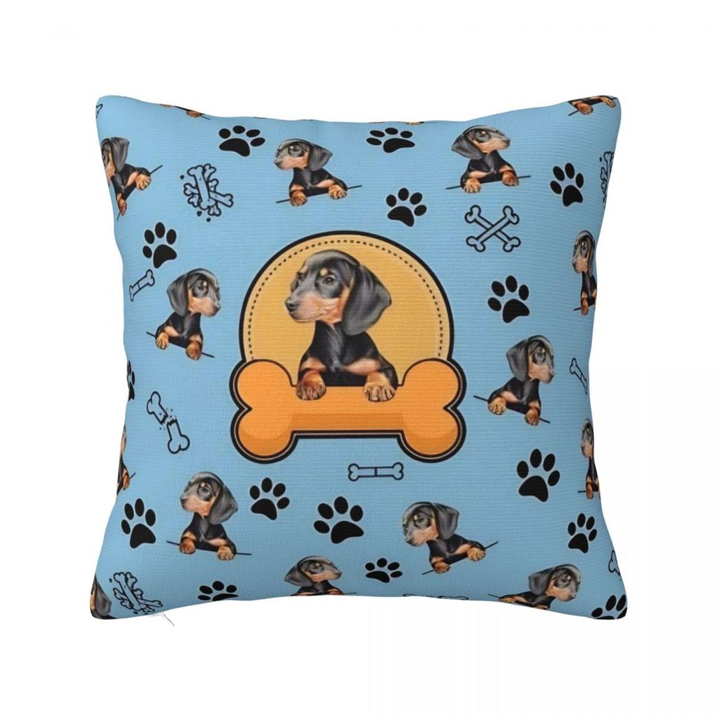 Dachshund Dog Square Pillow Covers Polyester Home Wiener Sausage Doxie Cushion Case Cute Decor Pillowcase 4040