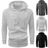 Мужская толстовка с капюшоном на молнии с длинными рукавами, модная повседневная толстовка с капюшоном на молнии