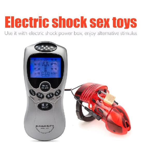 Electric Shock Penis Cock Cage Male Chastity Device Glans Dick Stimulation Erotic Urethral Lock Ring BDSM Sex Toys for Men