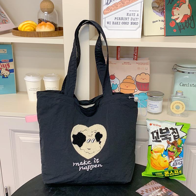 New Trend Niche Tote Bag Lazy Wind Large Capacity Women's Shoulder Bag Leisure Art Work Commuter Tote Bag