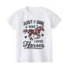 Just A Girl Who Loves Horses Print Kids Tshirt Toddler Short Sleeve Shirt Girls Cute Clothes Children Kid Gift Child Summer Tee