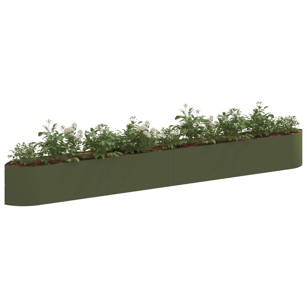 Raised Garden Bed Olive Green 380 x 40 x 40 cm Steel
