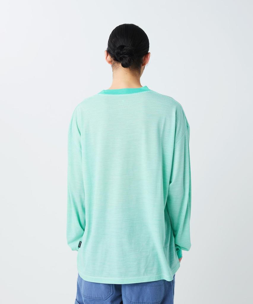 Snow Peak Summer Wool Stripe Long Sleeve Size T-Shirt CS-26SU006 (Men's/Women's, Black, M)