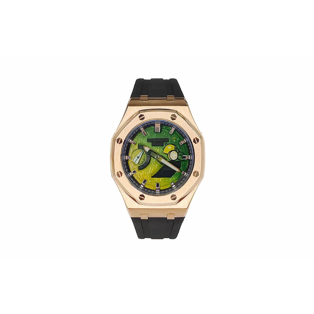 Casio Мужские часы Casio G-SHOCK GA-2100-1A1, серия 44 мм, с двойным циферблатом (жидкокристаллический/аналоговый), черные