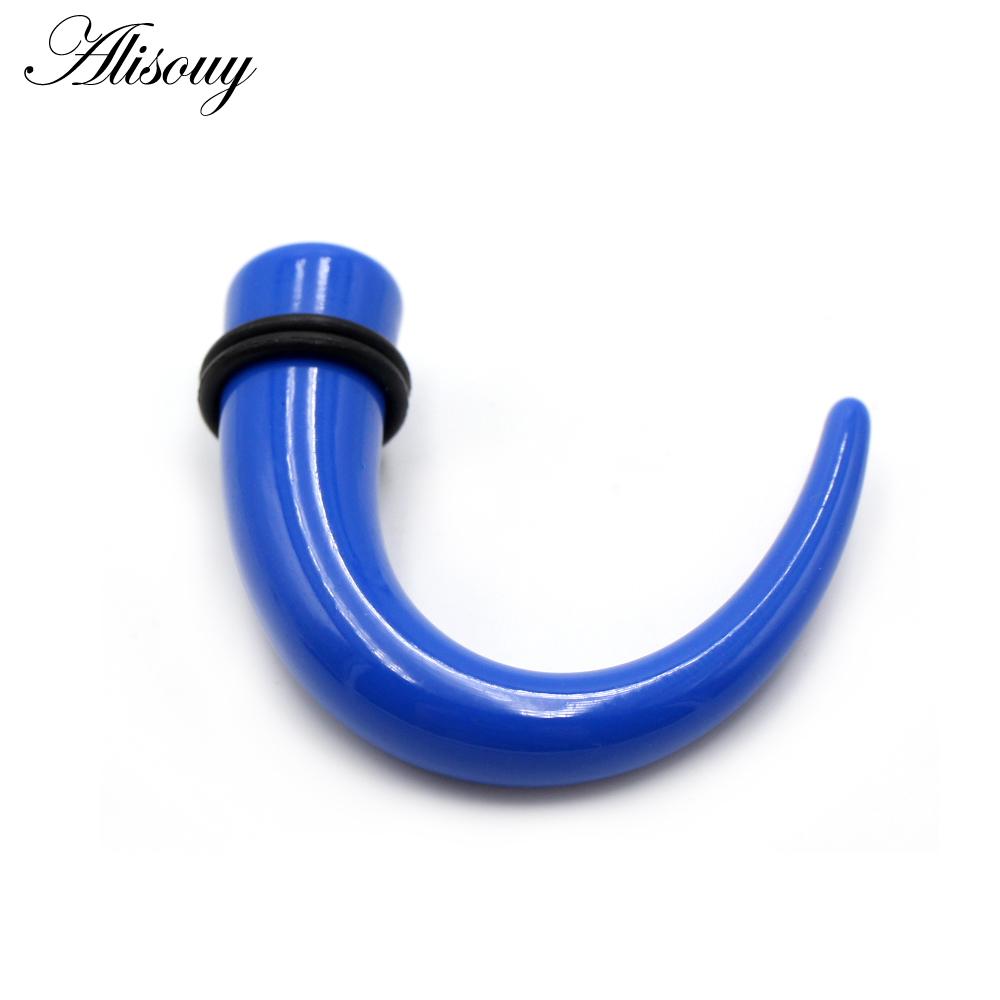 Alisouy 2 шт. 1,6 мм-11 мм акрил C Sahpe Buffalo Horn ушные манометры ушные конусы растягивающиеся заглушки туннельный расширитель ювелирные изделия для пирсинга