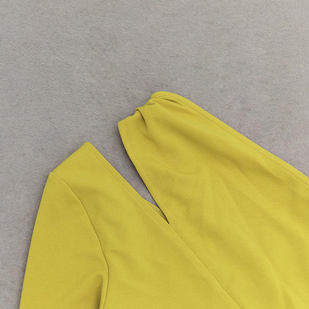 Элегантное женское вечернее платье с открытым плечом, облегающего кроя - Сексуальное платье с открытой спиной и длинными рукавами