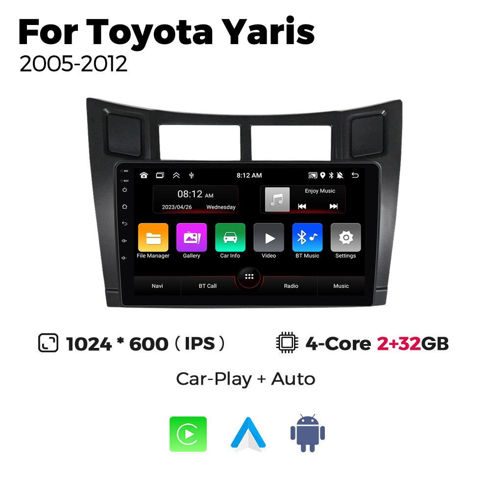 Android 13 автомобильный радиоприемник мультимедиа видеоплеер для Toyota Yaris 2005-2012 WIFI GPS навигация Carplay авто стерео 2Din головное устройство