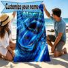 Custom Name Personalized Corvette Print Beach Towel, for Trip Camping Beach Party Home Decor, Birthday Gift for Family & Friends