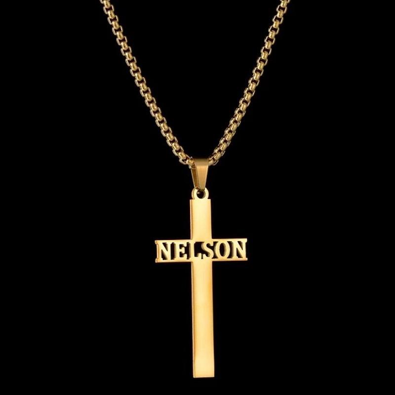 Custom Name Necklace Custom Jewelry Stainless Steel Personalized Crown Pendant For Women Men Collars Thick Chain Gifts
