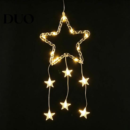 Gift for Holiday Decoration LED Christmas Window Star Decoration, Battery Operated Hanging Warm Winter Home Seasonal Lighting Lighted Shaped