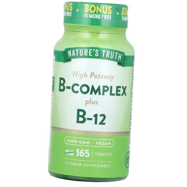 Высокоактивный Комплекс Витаминов В, High Potency B-Complex plus B-12, Nature's Truth 165таб (36509004)