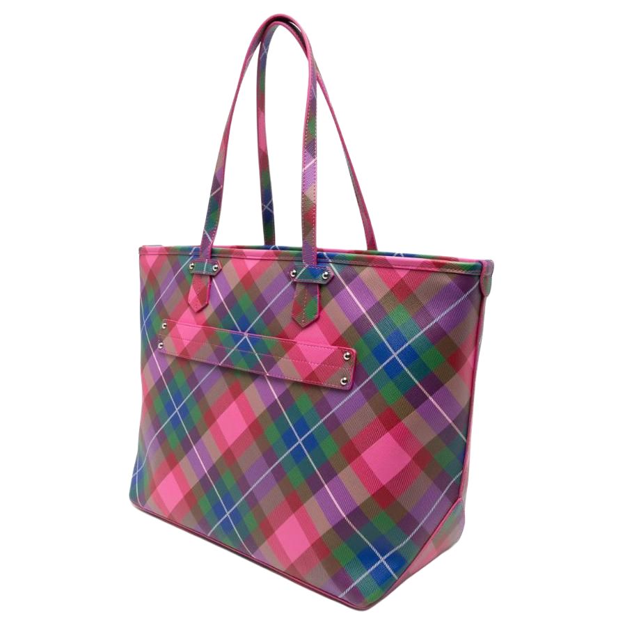 VIVIENNE WESTWOOD Сумка-тоут в клетку на молнии Женские сумки-тоут Розовый Мультиколор 4D020001US001OA