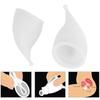 Reusable silicone menstrual cup for women, hygienic and safe accessory for periods (white LS)