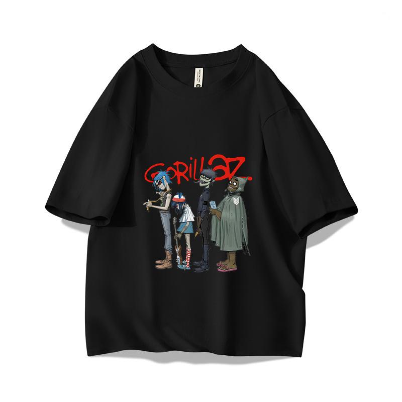 Music Band Gorillaz Punk Rock Print 100 Cotton T Shirt Unisex Women Summer 90s Oneck Cotton Short Sleeve Tshirt Vintage Y2K Tee