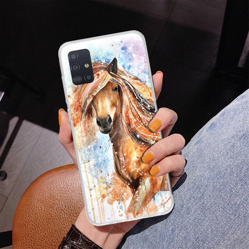Масляная живопись Животное Лошадь Чехол для телефона Для Samsung Galaxy A52 A32 A22 A12 A51 A31 A50S A30S A20S A10S Note 20 Ultra 10 Plus S10 A7