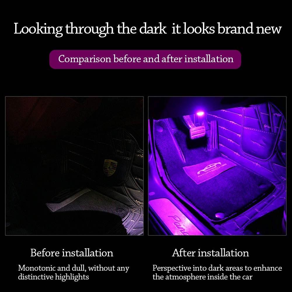 One with Four Atmosphere Lamp Auto Interior LED Foot Lights Universal Night Lamp Car