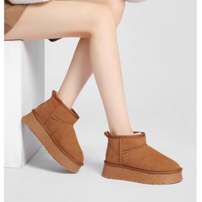 Флисовые зимние ботинки женские на толстой подошве верхняя одежда зимние новые короткие ботинки утолщенные нескользящие пушистые туфли хлопковые ботинки