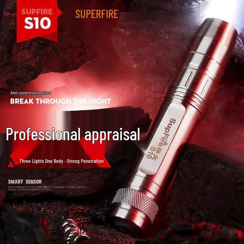 SupFire S10 Rechargeable Mini 3-Color LED Flashlight