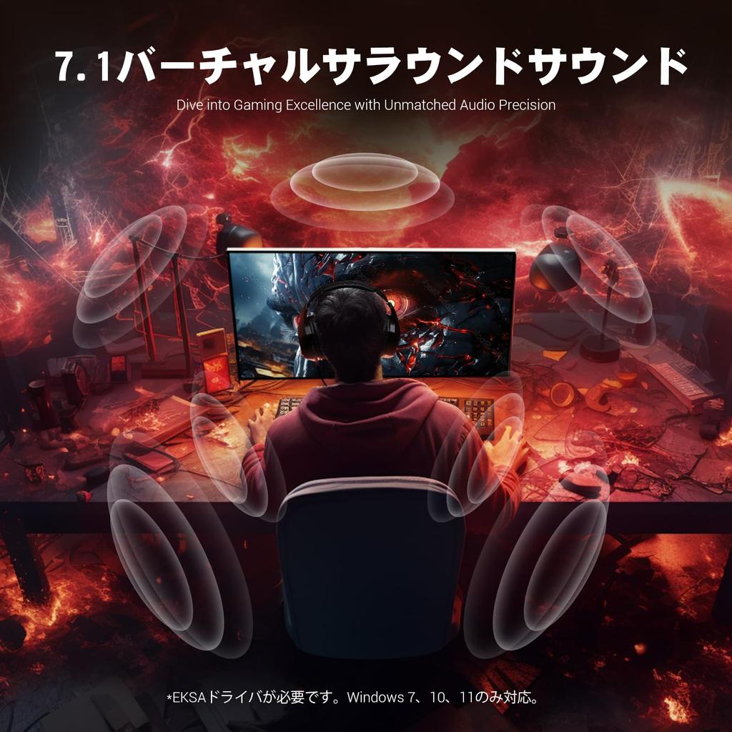 EKSA E1000V2 Headset Gaming Wired Rotating Microphone 3D Sound Detachable RGB Light Gaming Headphones Lightweight 50mm Driver Leather Noise Canceling