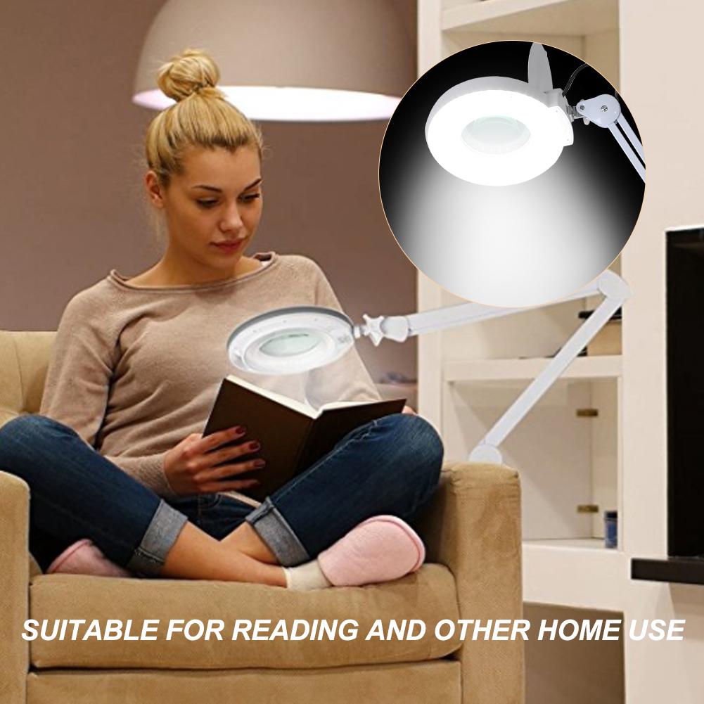 Magnifying LED Floor Lamp with Stand Flexible Adjustable Height Cold Light Reading Medical US