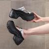 Super High Heel Wedge Bag Head Half Slippers Women's Summer Wear New Muffin Sandals Heightened Thick Sole Hollow Sandals
