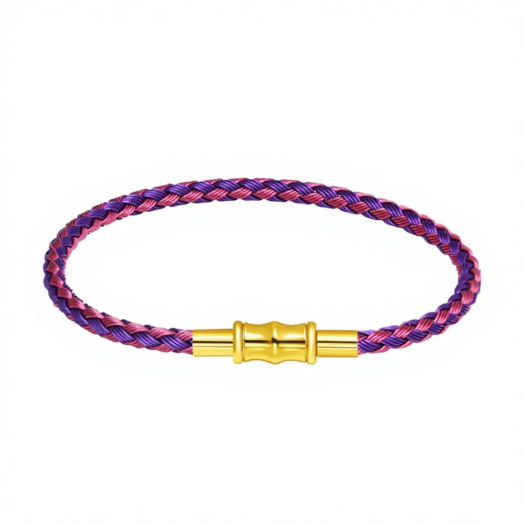 XD MB233 Waterproof Alloy Steel Wire Rope Bracelet Red Zodiac Year Fortune Beads Silver/Gold Plated Leather Cord Small Unisex
