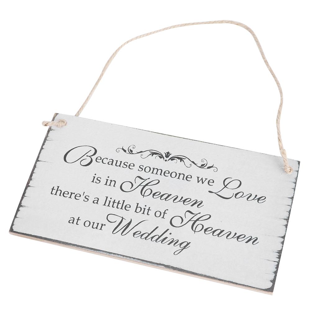 Wedding Wooden Hanging Sign Memorial Plaque Board Ornament Gift for Bride Groom