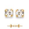 [L1135] - White Gold 'Brillants' Gold Plated Earrings - 2 Mm
