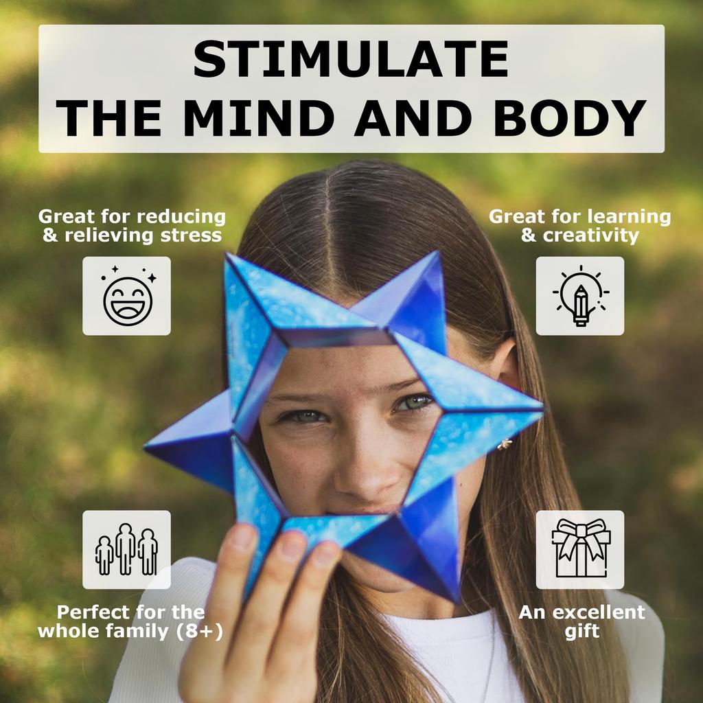 Запатентованный кубик-фигурка SHASHIBO Shape Shift Box с 36 редкоземельными магнитами, трансформирующийся в более чем 70 форм (Голограмма Полярная)