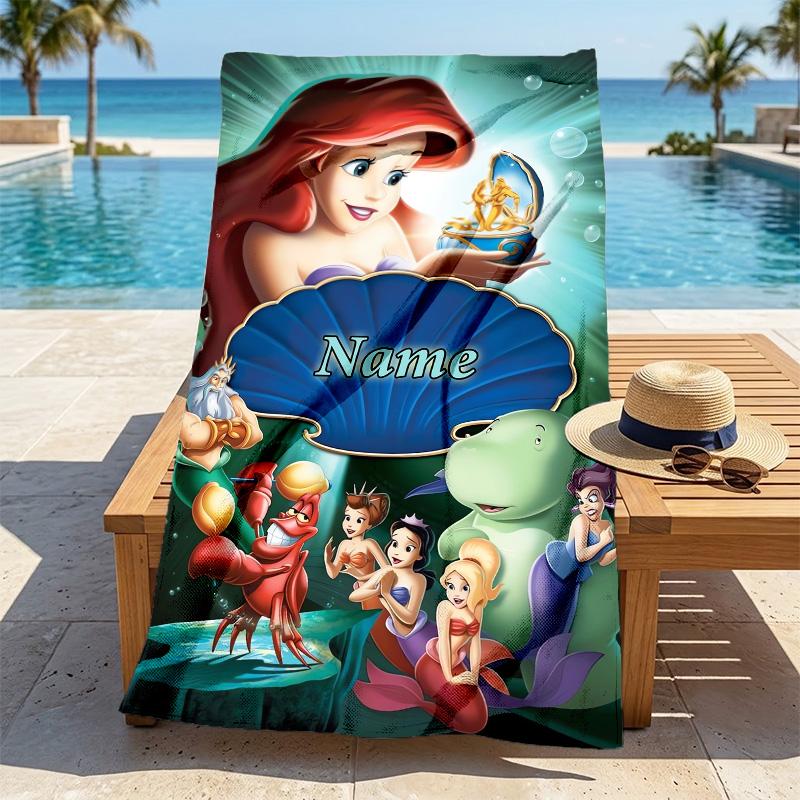 Custom Name Princess Fantasy Stylish Digital Printing Beach Towel Quick‑Drying Absorbent Blanket for Beach Pool Gym Travel