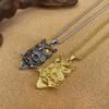 Jewelry Vintage Punk Style Titanium Steel Owl Skull Pendant Stainless Steel Necklace