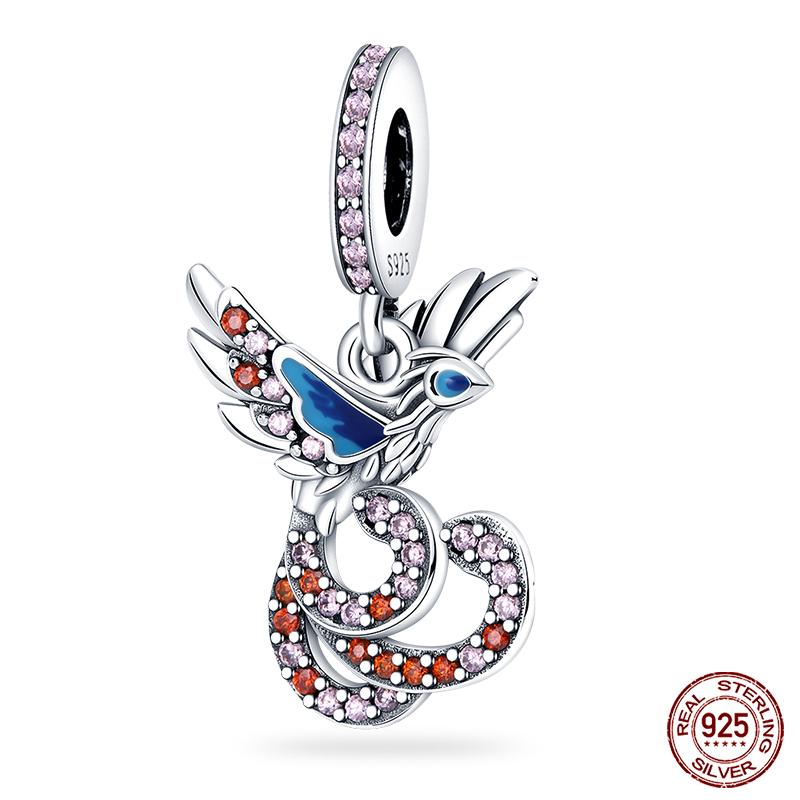 3MM 925 Bracelet 925 Sterling Silver Flower Bird Series Charms Bead For Women Fashion DIY Jewelry Gifts Making