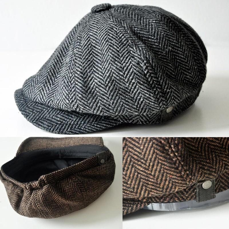 Модная 4 цвета, модная мужская теплая плоская кепка, мужская повседневная восьмиугольная шляпа, мужской берет в стиле ретро, ​​мужская шляпа газетчика