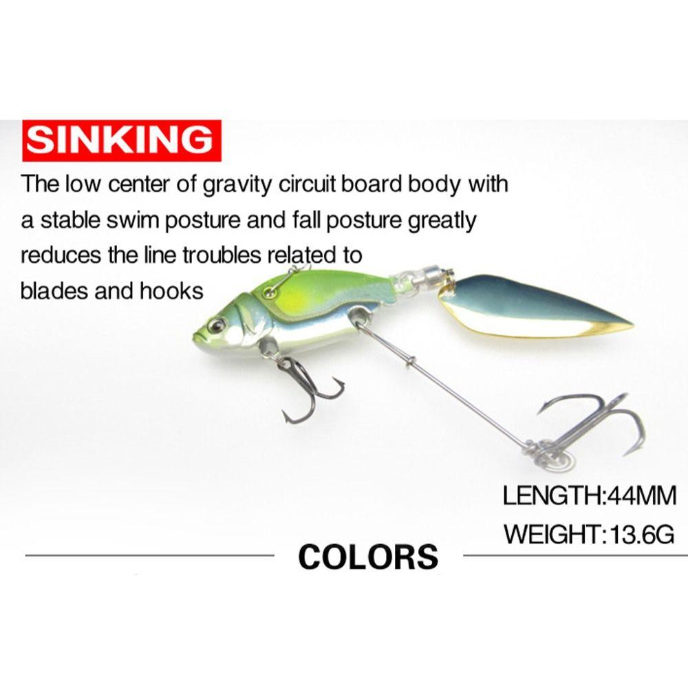 Rotating VIB Vibration Bait 44mm Sequins Pesca Lure Fishing Tackle Spinner Fishing Lures  Fishing