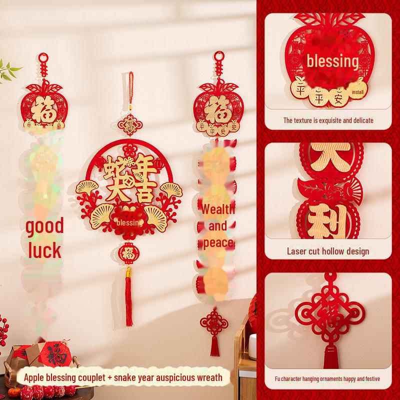 Подвески на Новый год Змеи 2025 — праздничные украшения для гостиной и талисманы удачи для праздника весны.