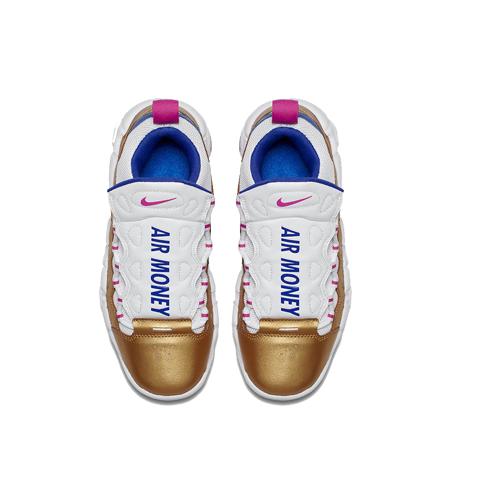 Nike Air More Money Grade School 'Fuschia Blast' (Unisex) White / Fuchsia Blast-Metallic Gold-Racer Blue Basketball Shoes AH5215 101