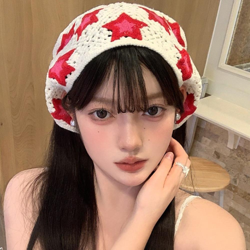 Flower Triangle Turban Floral Women Hair Scarf Sweet Crochet Bandana Travel